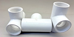 Pack of 3 LASCO PVC 40 PN12 Sch 80 Female Thread Tee 1-1/2″To Socket End D2466