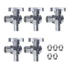 VINTEX 5 Pack 1/2 Inch Pex x 3/8 Od Angle Valve,Water Shut Off…