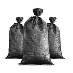 FAMI Empty Black Sandbags with Ties 16″ x 25″ – Woven Polypropylene Sand Bags…