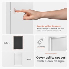 12 x 20 Inch Metal Access Panel for Drywall – White Rectangular Plumbing Acce…