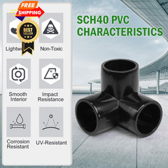 3 Way PVC Pipe Fittings 1/2 Inch, Zernmiarder Black Elbow