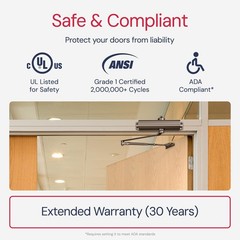 Lawrence Medium/Heavy Duty Door Closer Commercial Grade 1 – Surface-Mounted C…