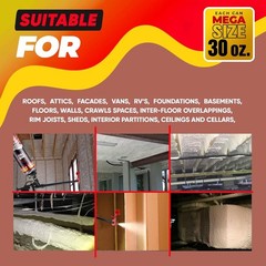 Spray Foam Insulation Can 3 x 30 oz. / 850 g Expanding Sealant, Mega Size Clo…