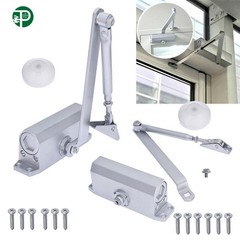2× 25-45KG Door Closer Two Independent Valves Control Sweep Aluminum