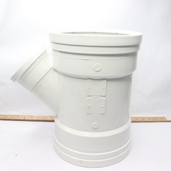 Schedule 40 Gasket Sewer Wye Pipe PVC White 8″ SDR26