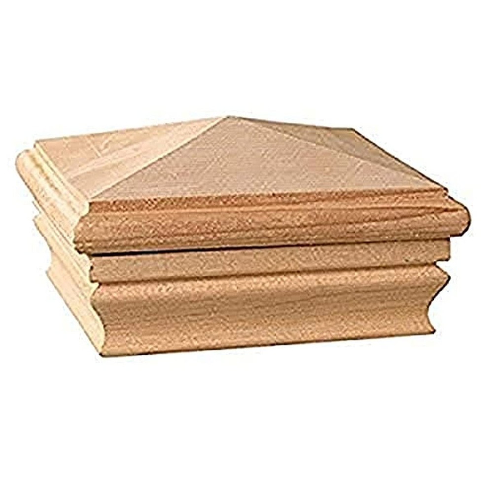 Deckorators 4 in. x 4 in. Newport High Pyramid Cedar Post Cap 1