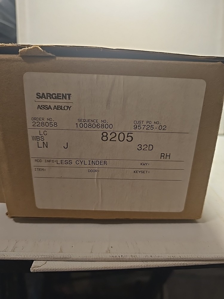 SARGENT ASSA ABLOY 8205 LN J 32D RH Mortise Lock Satin Silver HD Commercial
