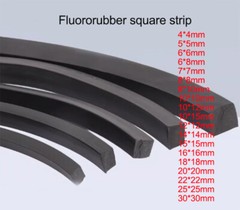 4mm-30mm Black Fluororubber Square Seal Strip Fluorine Rubber Seal Square Bars