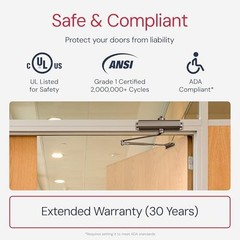 Lawrence Medium/Heavy Duty Door Closer Commercial Grade 1 – Surface-Mounted C…