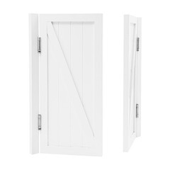 Solid Wood Partition Door For Shop Entrance Partition Door White Pine Wood