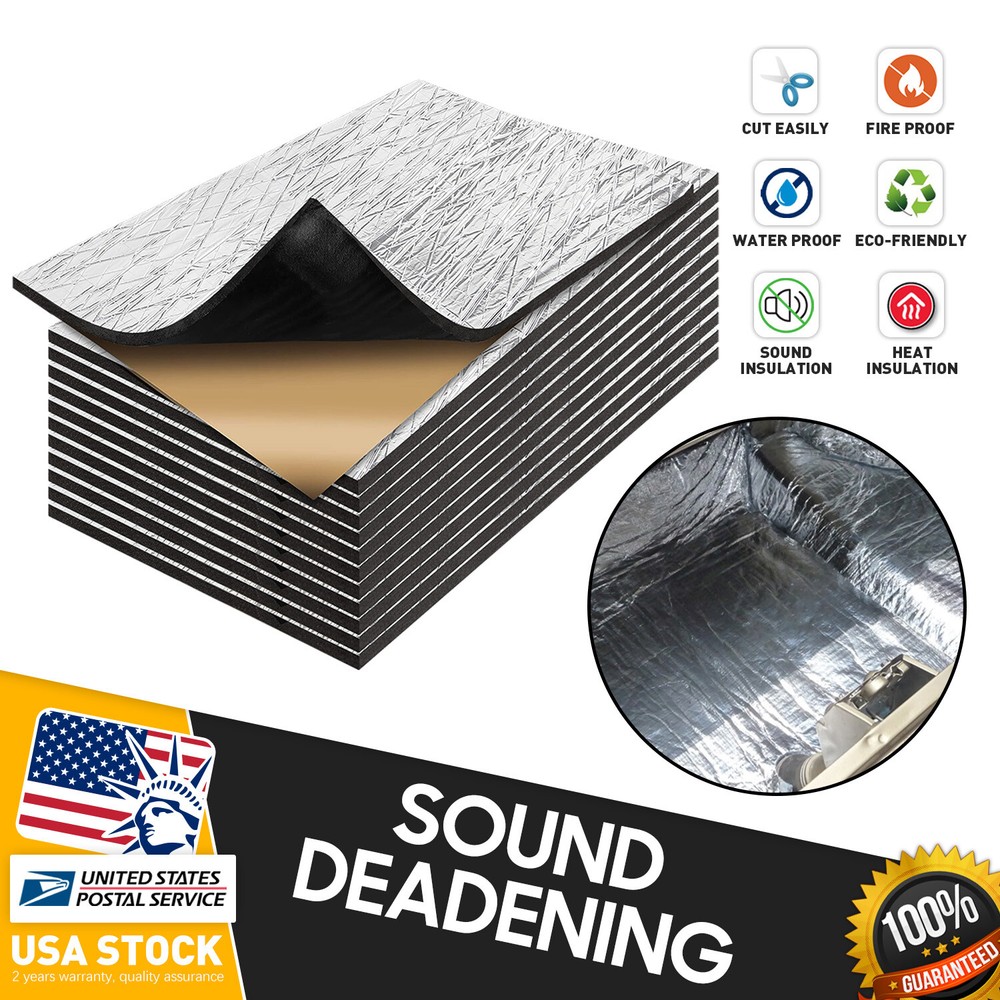 Self-Adhesive Heat Shield Sound Deadener Floor Deadening Mat 12sheets 12”x20”