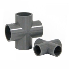PVC 4-Way Equal Water Supply Connector Coupling Pressure Pipe Fittings 20~160mm