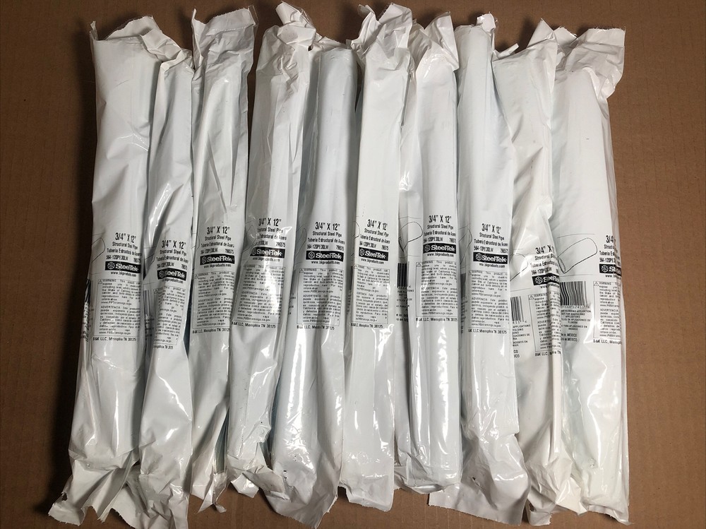 Steeltek Structural Steel pipe 3/4”x12 10pcs. Plumbing Pieces Metal NIB