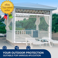 Clear Tarp 8′ X 12′ 15 OZ Clear Vinyl PVC Tarp Waterproof Tarpaulin %