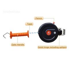 Electric Fence Gate Handle, Retractable Electric Fence Door Handle Built in 6mm
