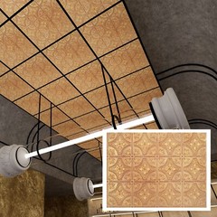 False ceiling tiles Interior roof panels for Cafe PLB10 Vintage brown gold 10pcs