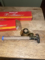 Brasscraft brilliance polished brass pvd sweat angle stop 1/2” CS40B BRL