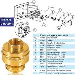 34HF-BR Vacuum Breaker Brass Replacesfor Woodford Wall Hydrants Single Check