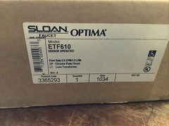 NOS Sloan Faucet ETF610 Sensor Operated Chrome Plated 0.5 GPM/1.9 LPM