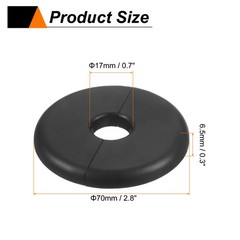 2pcs Wall Split Flange 17mm/0.7″ Self-Adhesive Plumbing Cover Plates Black