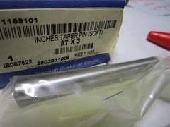 #7 0.347″-13/32″End Dia 3″L Plain C/S Std Tapered Pin QTY 2