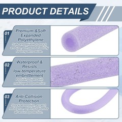 2pcs 1/3″ ID 3.3FT Pipe Insulation Foam Tube 0.63″ OD Tubing Cover Purple