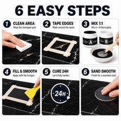 Black Quartz Countertop Repair Kit Professional Marble Granite Tile Fix Kit