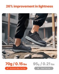 Steel Toe Shoes for Men, US Size 8, Men’s Cushion Sport Safety Toe Athletic Work