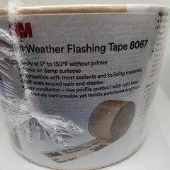 3M All Weather Flashing Tape 8067 Tan 4 inch x 75 feet 2 Rolls New Sealed