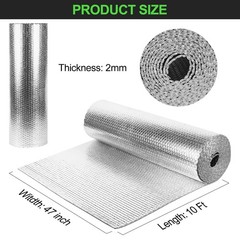 Reflective Insulation Roll 47inch x 10Ft Double Bubble Reflective Aluminum Foil