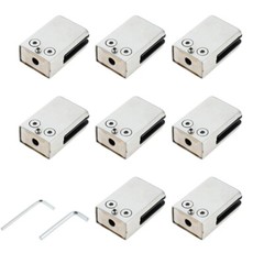 8Pcs Glass Clamps Brushed Nickel for 10mm-12mm Glass Shelf Bracket Clip Support