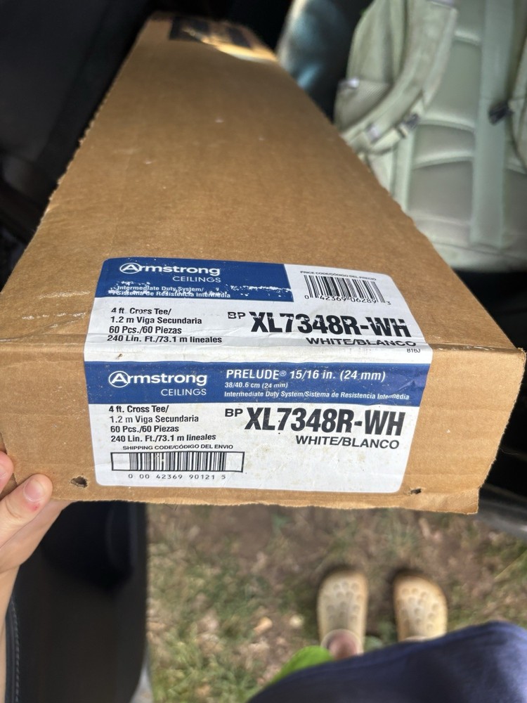 Armstrong Ceilings Prelude XL 4ft 15/16in White Cross Tee 59 Pack XL7348R-WH