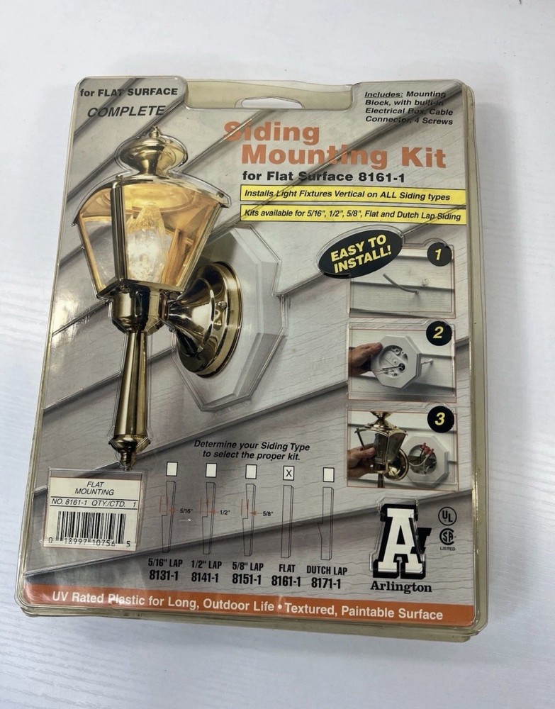 Arlington Siding Mounting Kit For Flap Surface 8161-1 White NEW SEALED