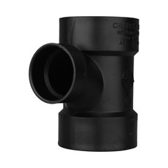 Charlotte Pipe ABS004011400 Black ABS Sanitary Tee 3 x 2 Hub Dia. in.