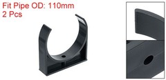 2Pcs PVC Water Pipe Clamps Clips, U-Shaped Holder Buckles for 110mm OD, Black