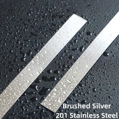 Trimold Wall Trim Molding, Peel and Stick 16.4 ft x 0.8 in, Brushed Silver