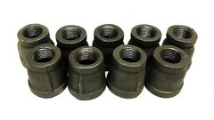 Unbranded Malleable Iron 3/4 inch x 1/2 inch Reducer Coupling [Lot of 9] NOS
