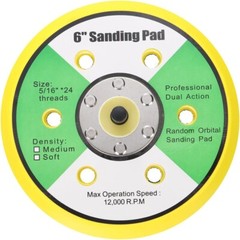 6″ Hook & Loop DA Sander & Polisher Backing Plate Pad, 6 Hole, Dual-Action