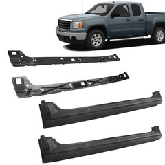 Steel Rocker Panels 1999-2007 Sierra Silverado 1500 2500 Ext Cab 4Pcs Left Right