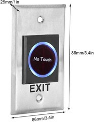 Infrared Sensor Touch Button Switch for Doors Stainless Steel Panel Mount Design
