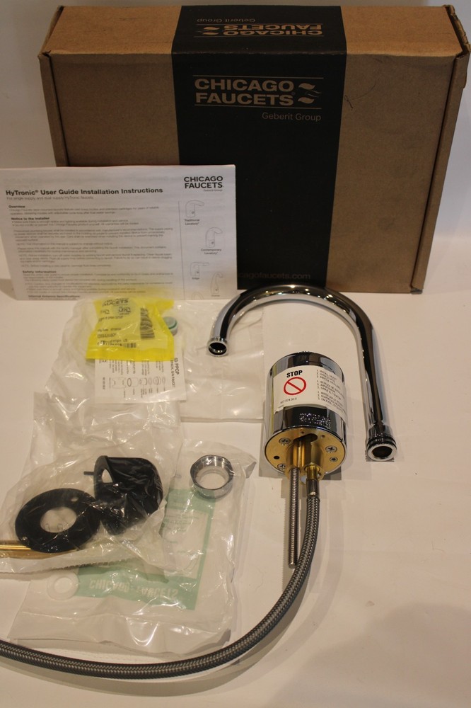 Chicago Faucets 116.203.AB.1T HyTronic Gooseneck Deck FaucetDC-NO MIX-Bluetooth