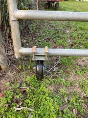 Gate Wheels for Metal Tube – 6″ Farm 1 Pack (Gold Clamps), Silver