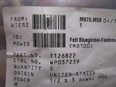 1/2″ x 3″ Bright Finish Alloy Steel Standard Dowel Pin QTY 5