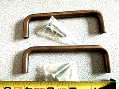 2 EACH 4″ CC WIRE CABINET PULLS BRASS BASE ANTIQUE BRONZE FINISH W/FASTENERS