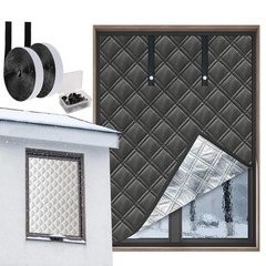 Thermal Window Cover for Winter,Max Adjustable to Max 43*59″, Black