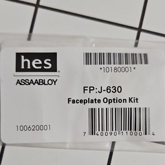 HES FP:J-630 Metal Faceplate Option Kit Silver w/ Screws MPN 100620001