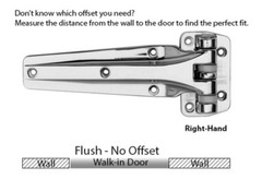 Kason 1241-01 Heavy Duty Double Knuckle Hinge, Flush Mount (Reversible Strap)