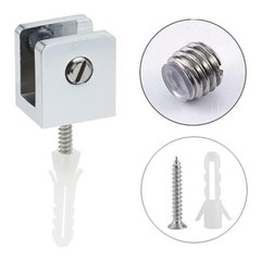 4Pcs Glass Clamps with Stainless Steel Screw Chrome Solid Brass for 8-10mm Glass