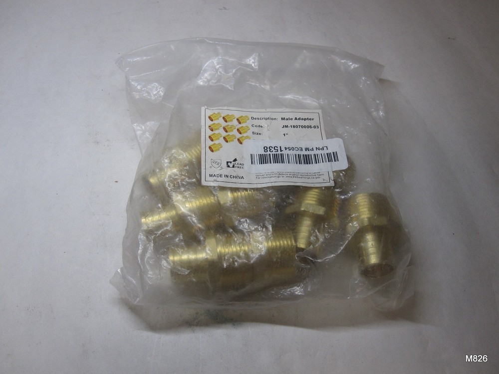 1 Pack of 10 JM-18070006-03 1″ MNPT x 1″ PEX F1807 LF CUPC Male Adapter