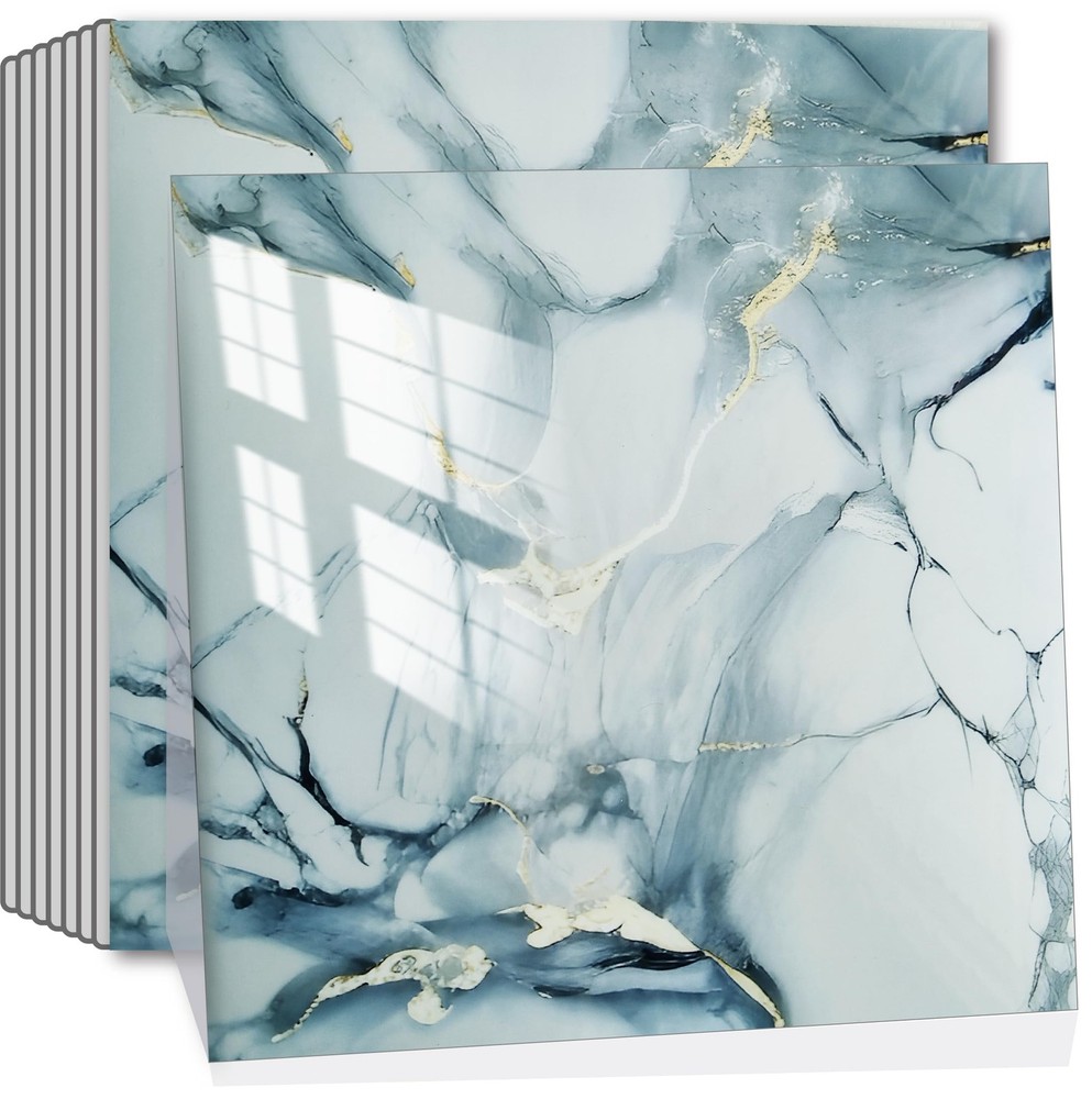 Showcolour 20 Sheets Peel And Stick Backsplash Marble Look 12X12 Self Adhesive